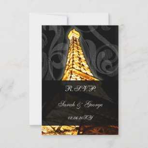 dourado torre Eiffel rsvp padrão francês 3.5 x 5