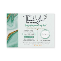 Dourado Verde Obrigado Cartão de visita