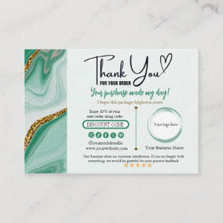Dourado Verde Obrigado Cartão de visita