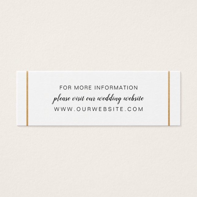 Dourado website de casamento ou cartão de informaç (Frente)
