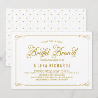 Dourado Whimsical Borders Bridal Brunch Convite