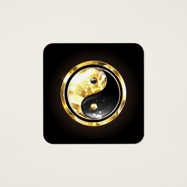 Dourado Yin Yang a preto (Frente)