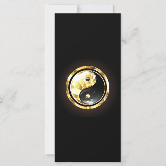 Dourado Yin Yang a preto (Frente)