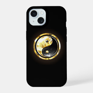 Dourado Yin Yang a preto