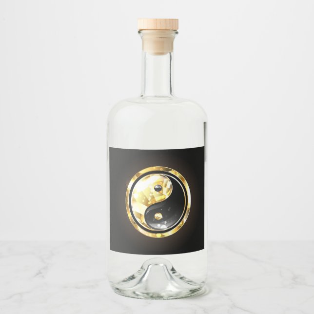 Dourado Yin Yang a preto (Frente)