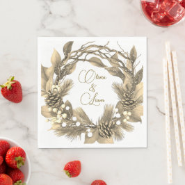 Dourados guardanapos de casamento personalizados