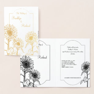 Dourados Sunflower, Convite para casamento Elegant