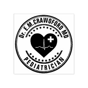 Doutor Carimbo Carimbo ECG Cardíaco com o Seu Nome