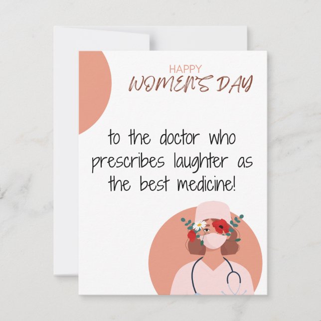 Doutor - Cartão de Dia das Mulheres Feliz, (Frente)