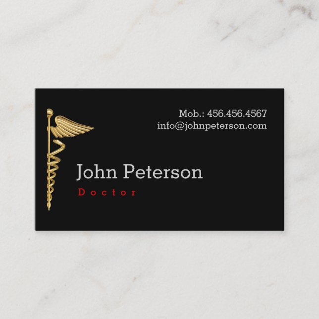 Doutor, terapeuta, ambulância, cartão do médico (Frente)