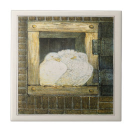 Dovas brancas na janela da arte vitoriana holandes