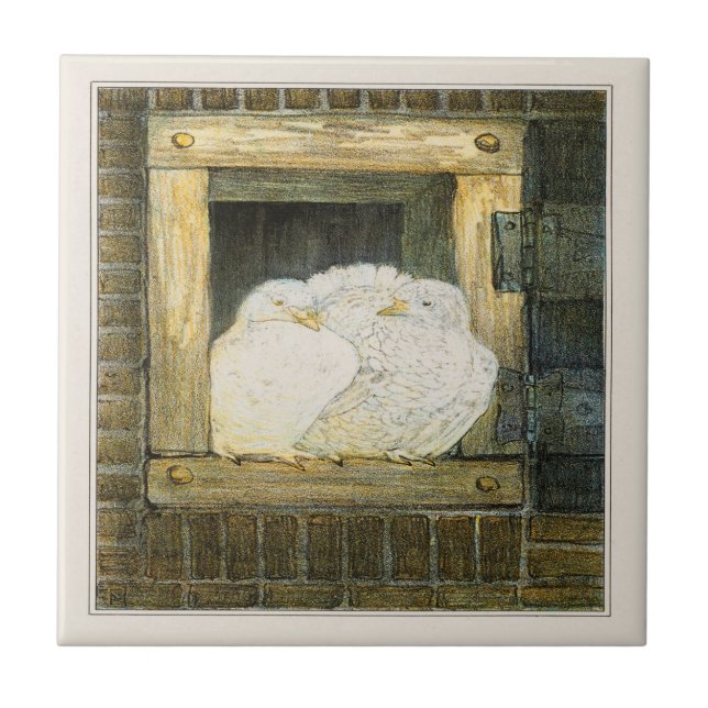 Dovas brancas na janela da arte vitoriana holandes (Frente)