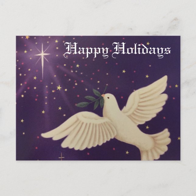 Dove of Peace Happy Holidays - Cartão postal (Frente)