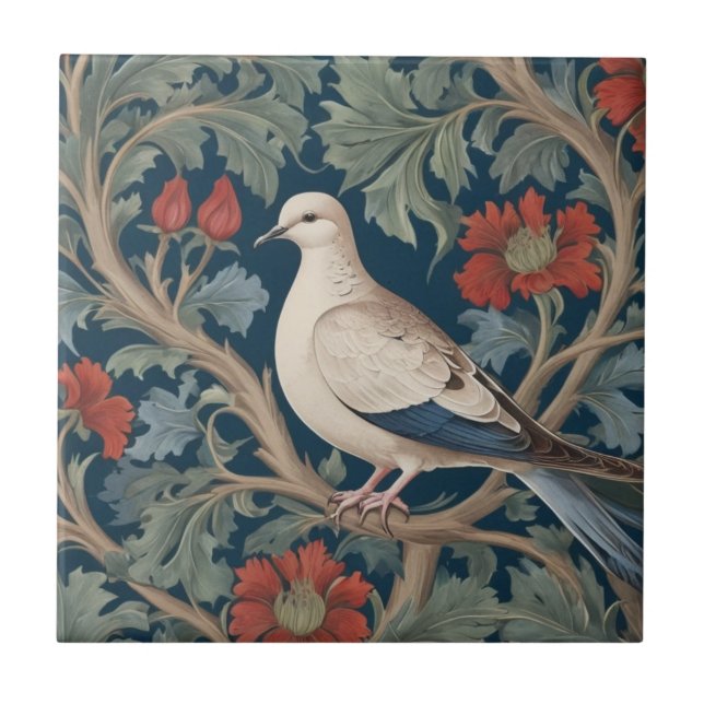 Dove William Morris estilo Esquerdo virado para Bi (Frente)