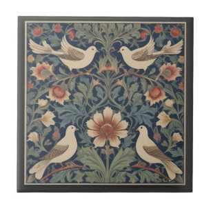 Doves William Morris no estilo Four Dove Birds