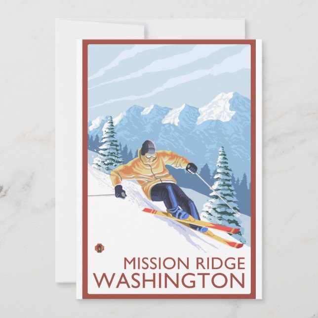 Downhill Snow Skier - Mission Ridge, Washington (Frente)
