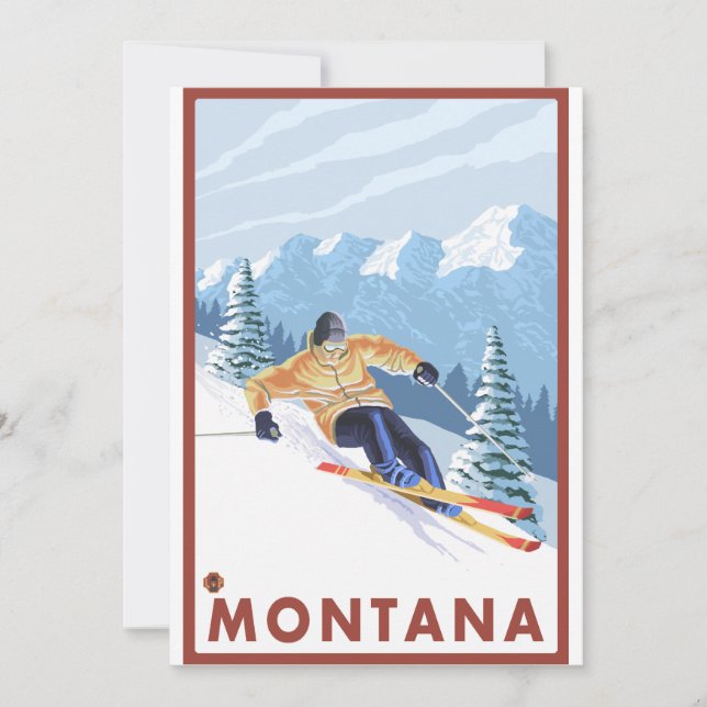 Downhill Snow Skier - Montana (Frente)