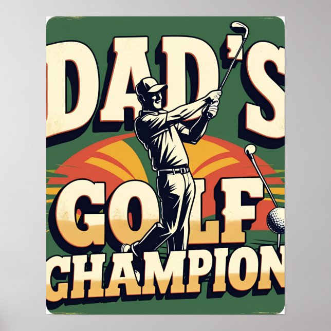 Download do Poster digital do Pai campeão de golfe (Frente)