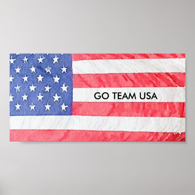 Downloadable American Flag Go Team USA Poster (Frente)