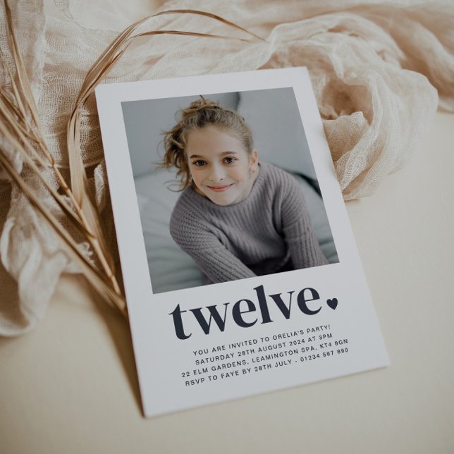 Doze Corações - Convite de Aniversário para Foto Q (Criador carregado)