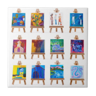 Doze mini pinturas em armações