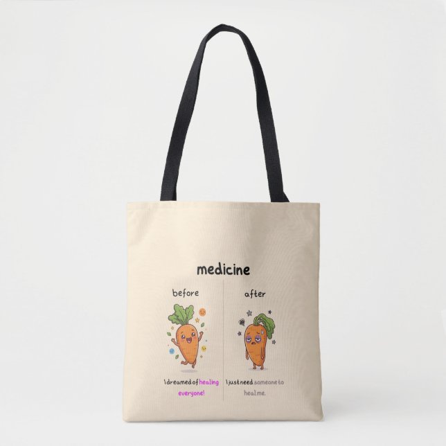  ​Dr. Carrot Before & After Medicine - tote bag  (Frente)
