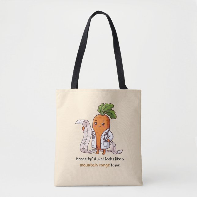  ​Dr. Carrot ECG Mountain Range Funny Medical Tote (Frente)