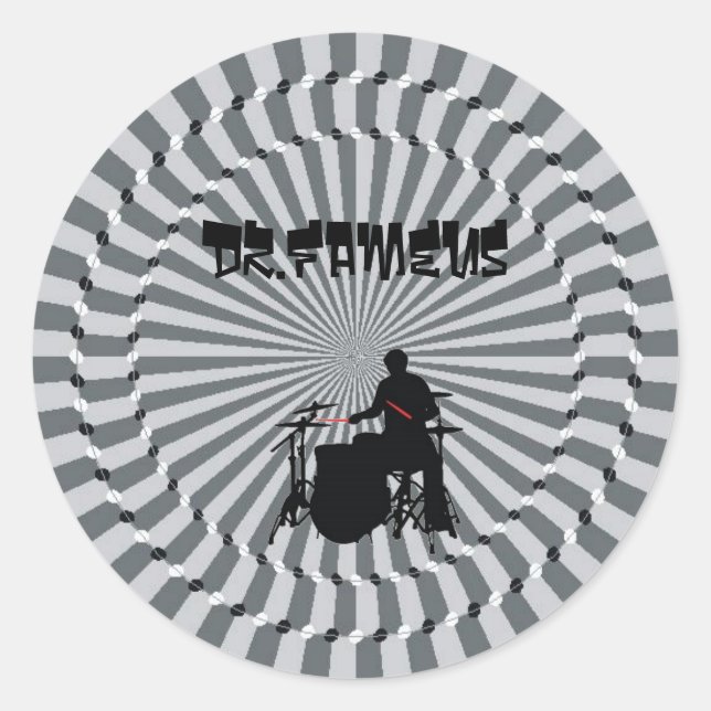 Dr. Fameus 6 adesivos de 3 pol (Frente)