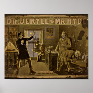 Dr. Jekyll e arte do poster vintage do Sr. Hyde