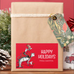 Dr. Seus | Gato no Chapéu | Etiqueta de presentes<br><div class="desc">Adicione esta etiqueta de presente do Dr. Seuss a qualquer presente de Natal.</div>