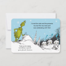 Dr. Seuss | Grinch Inverno Aniversário Agradecimen