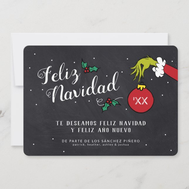 Dr. Seuss | O Grinch - Feliz Navidad Foto (Frente)