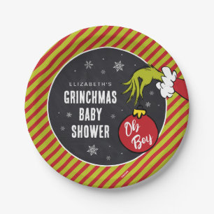 Dr. Seuss   Oh Boy Grinch Baby Shower Pratos de Pa