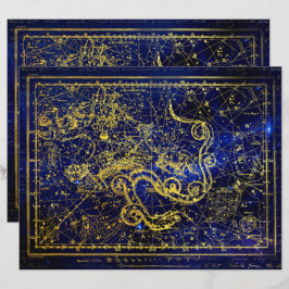 Draco Dourado Constelação de Papel Escrapbook