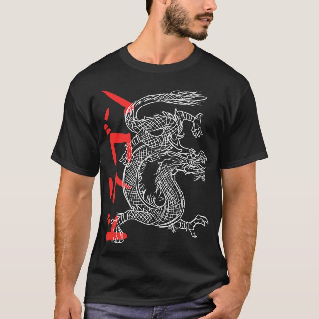 Dragão Aestético Japonês Kanji Pullover (Frente)