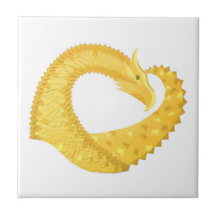 Dragão amarelo no branco