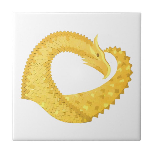 Dragão amarelo no branco (Frente)
