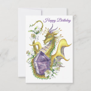 Dragão Amethyst (peixes) - cartão de aniversári