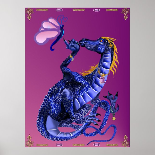 Dragão Azul e Poster da Borboleta (Frente)