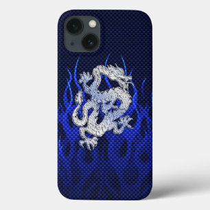 Dragão Azul em Carbono Carbono como chamas