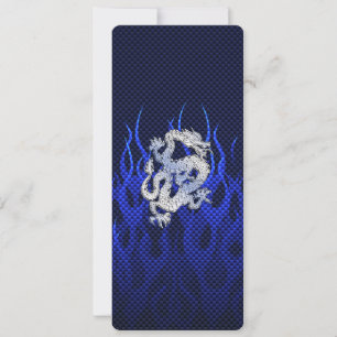 Dragão azul em estilos da fibra do carbono do