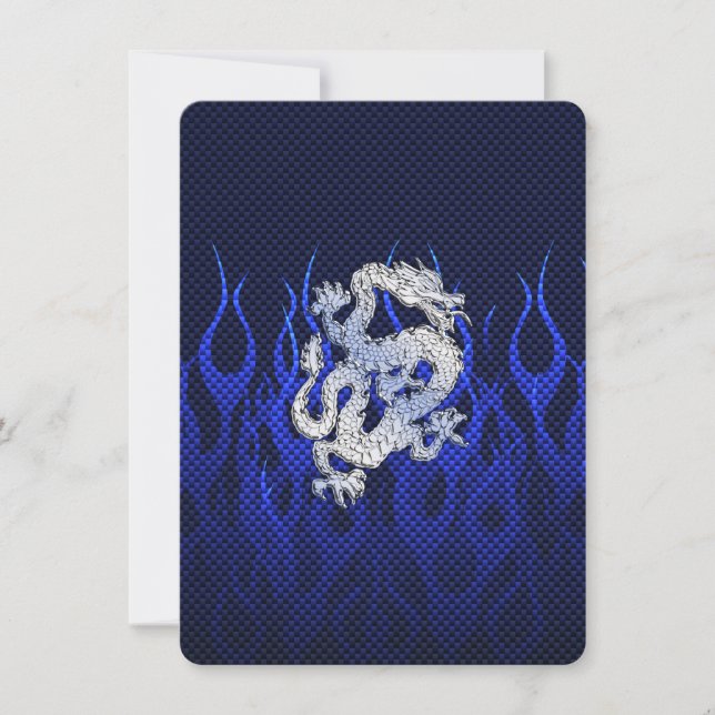 Dragão Azul em Estilos de Fibra de Carbono (Frente)