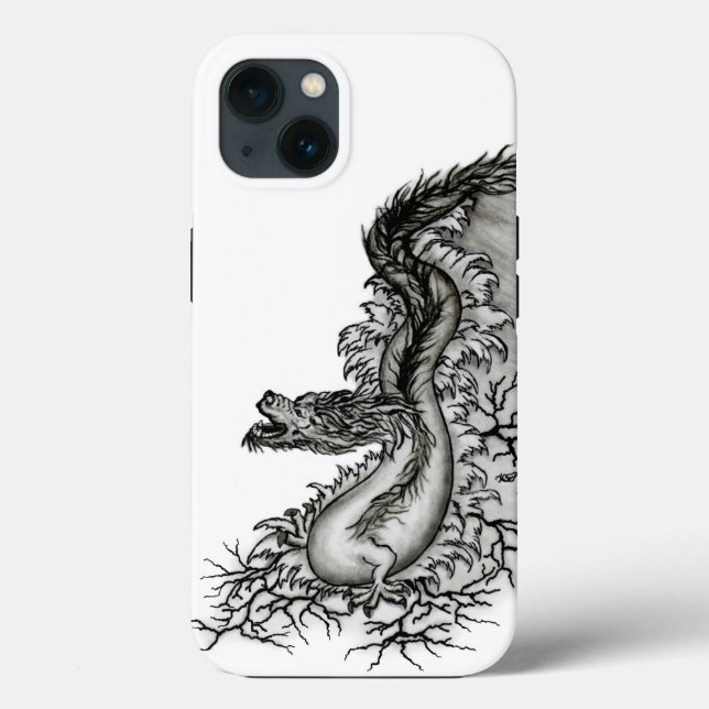 Dragão chinês, Design preto e branco em tatuostilo (Verso)