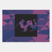 Dragão chinês vermelho azul estilhaçado