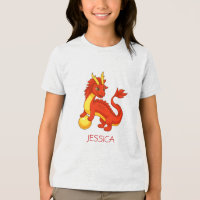 Dragão Chinês Vermelho Nome Personalizado
