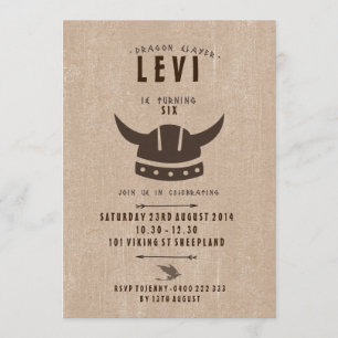 Dragão & convite do aniversário de Viking