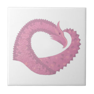 Dragão cor-de-rosa em branco