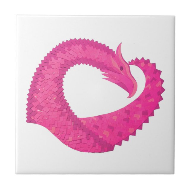 Dragão-coração rosa-quente em branco (Frente)