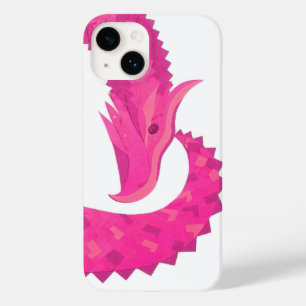 Dragão-coração rosa-quente em branco