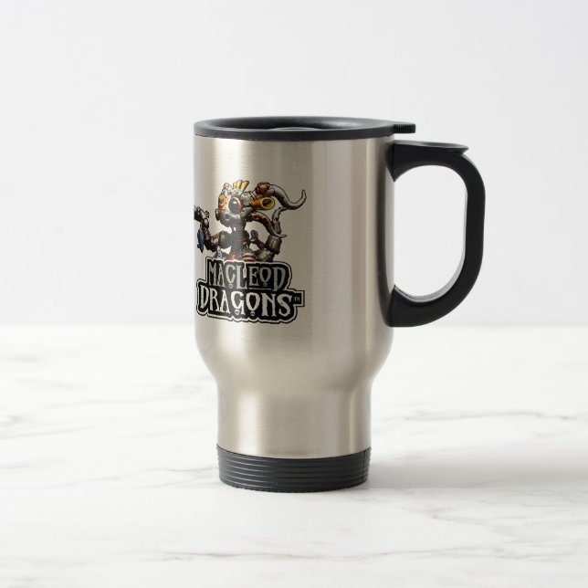 Dragão da DM Steampunk 15 onças. Caneca de viagem (Direita)